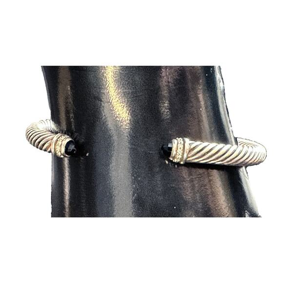 David Yurman Onyx & Diamond Classic Cable Cuff - Picture 7 of 8